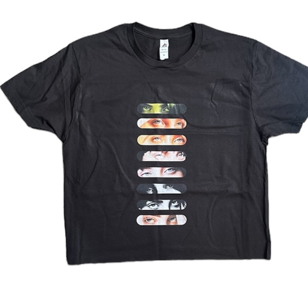 Black Graphic T-Shirt with Eye Design singer artist